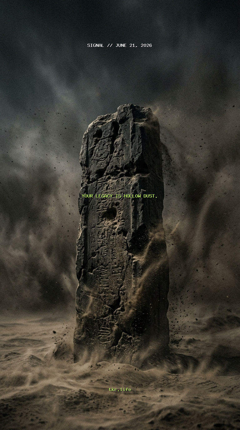 Signal: Your legacy is hollow dust.