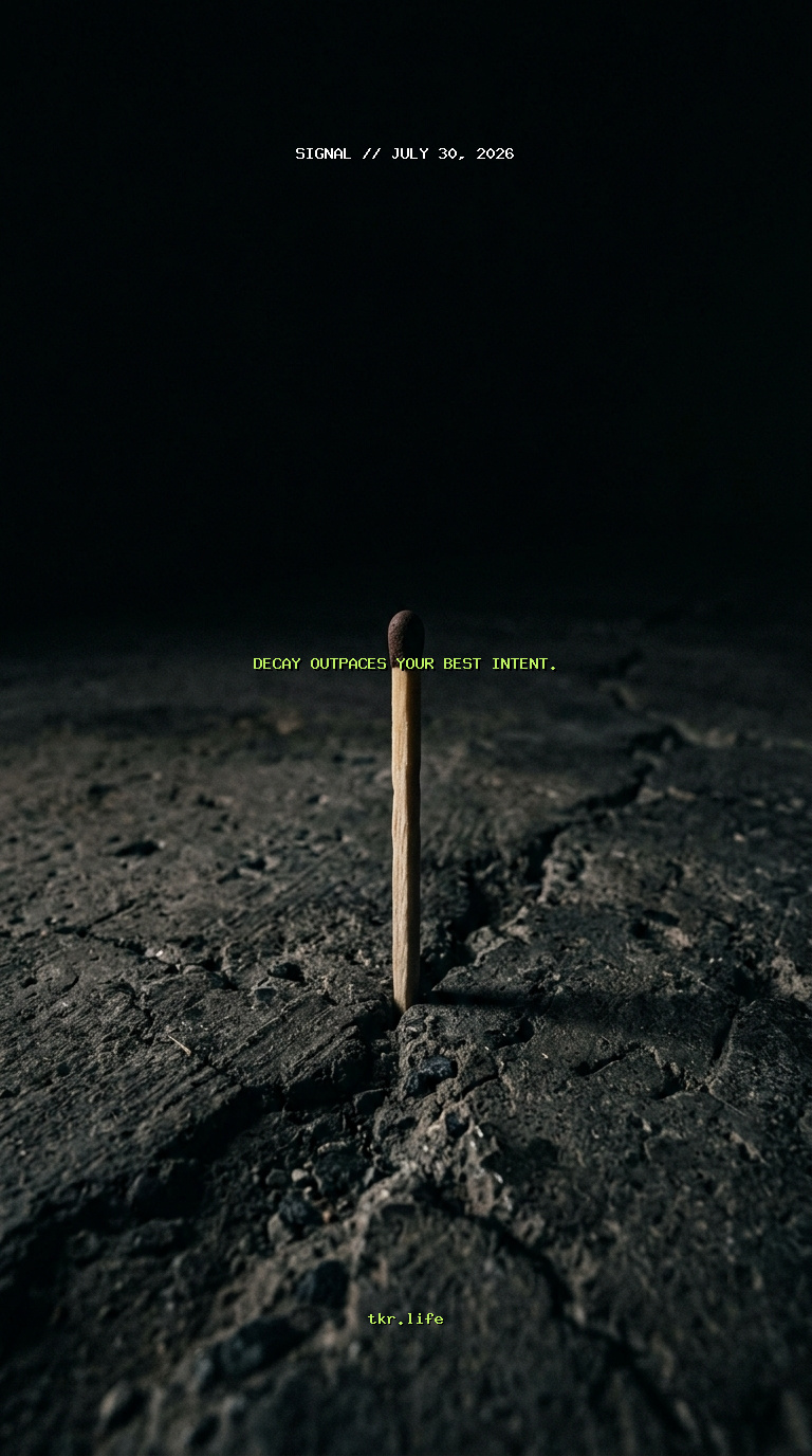Signal: Decay outpaces your best intent.