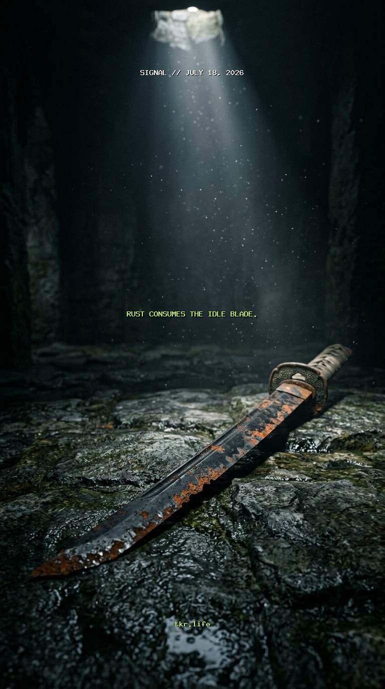 Signal: Rust consumes the idle blade.