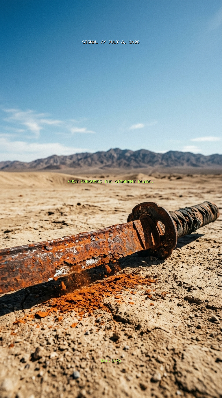 Signal: Rust consumes the stagnant blade.