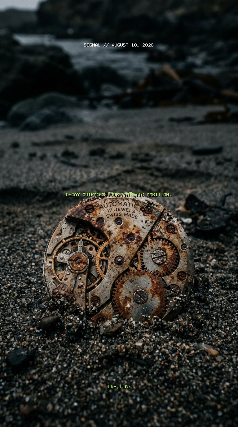 Signal: Decay outpaces your pathetic ambition.