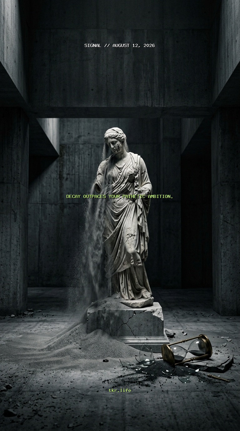 Signal: Decay outpaces your pathetic ambition.