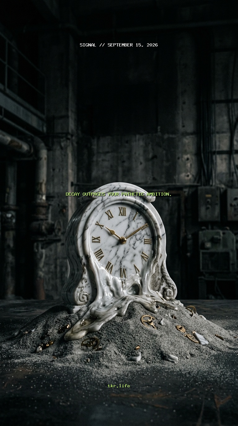 Signal: Decay outpaces your pathetic ambition.