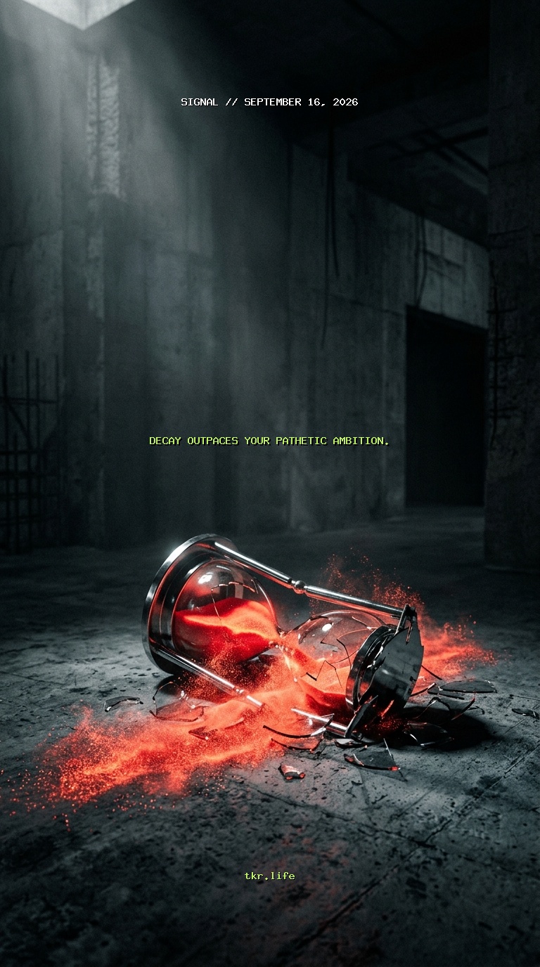 Signal: Decay outpaces your pathetic ambition.